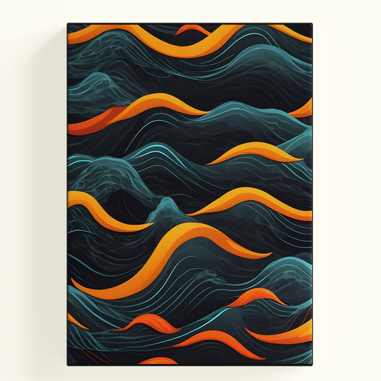 Teal and Orange Wave Poster