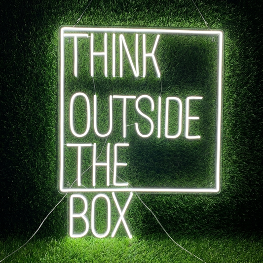 Think Outside The Box Motivational Neon Sign