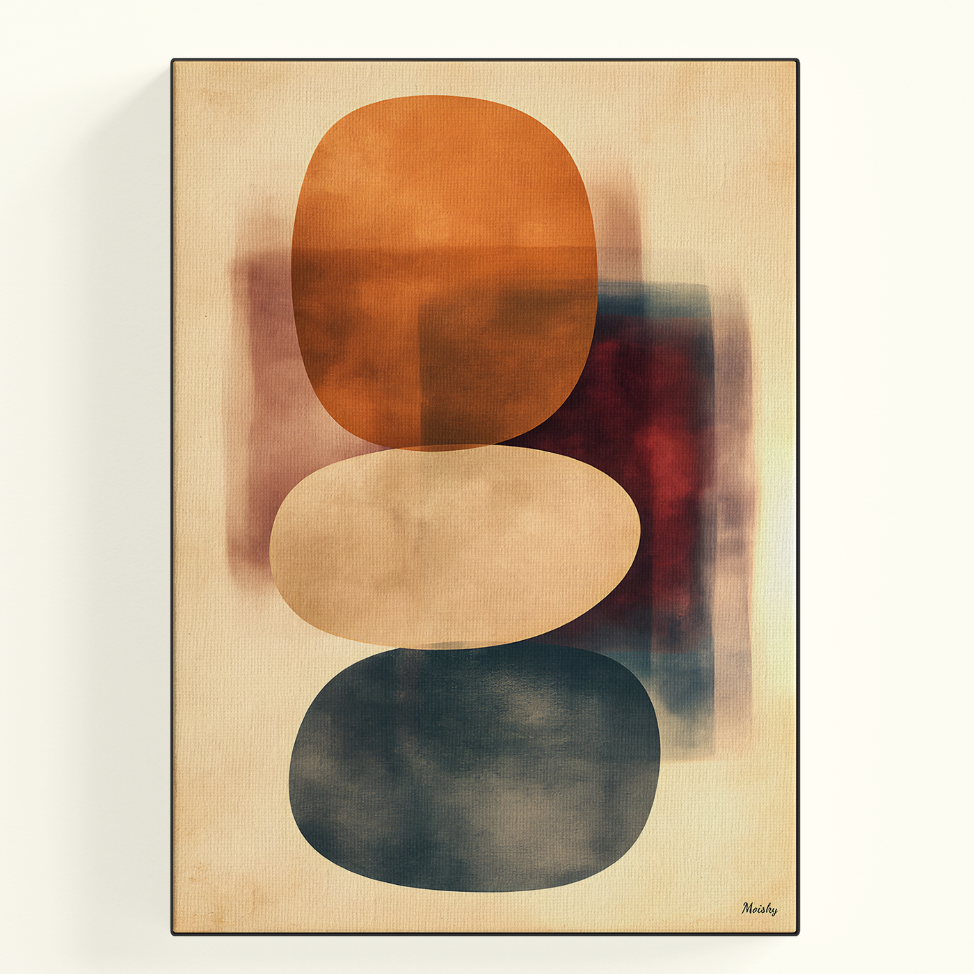 Abstract Balance Stones Orange Poster
