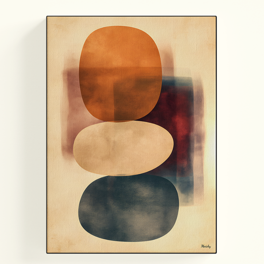 Abstract Balance Stones Orange Poster