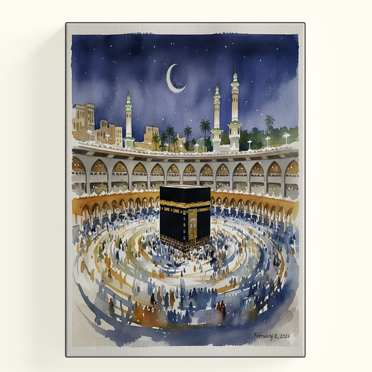 Kaaba Watercolor Poster