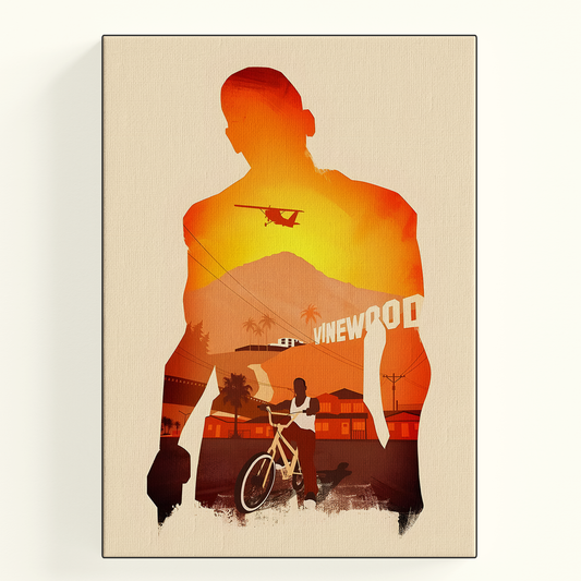 Grand Theft Auto: San Andreas Sunset Cityscape Poster