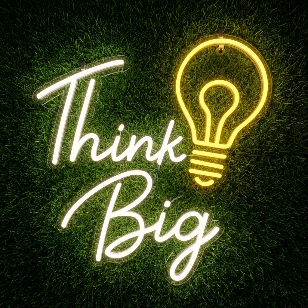 Think Big Neon Sign (Idea Bulb)