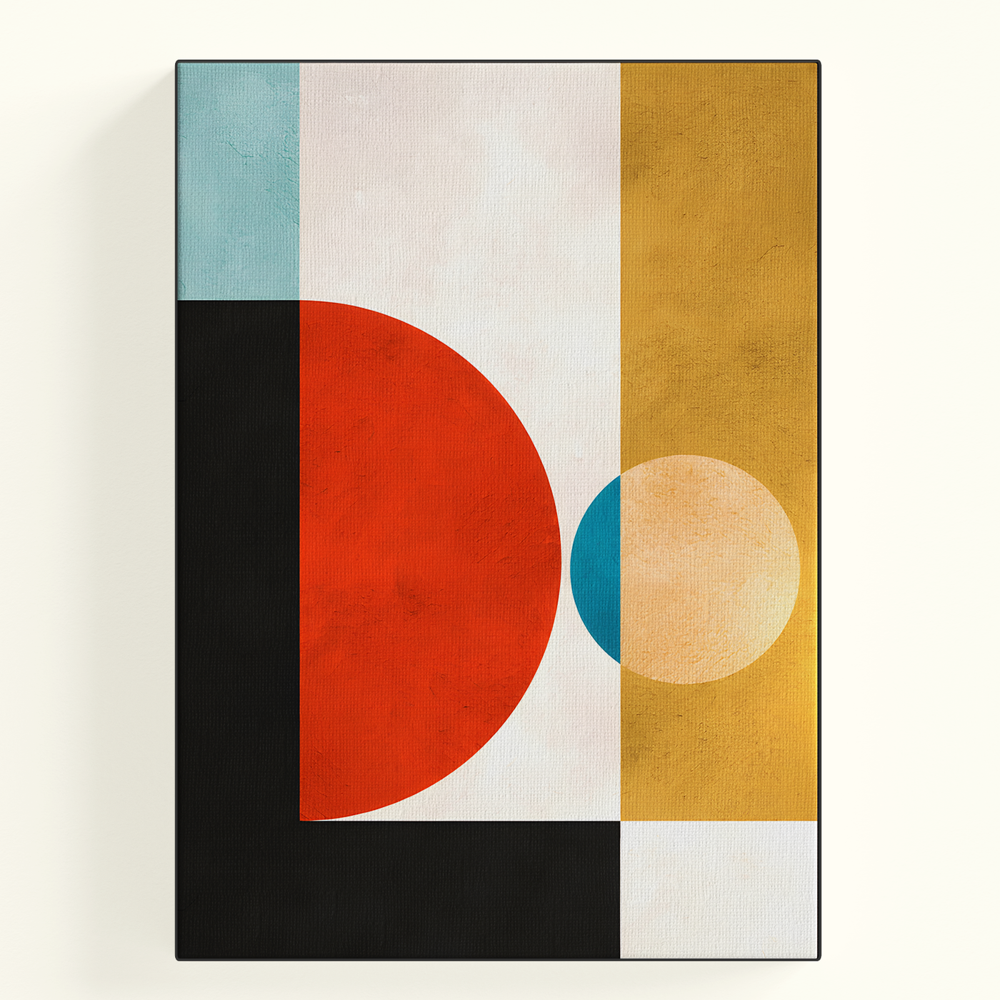 Geometric Color Block Teal Red Pink Poster