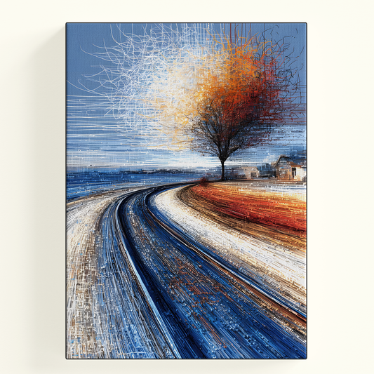 Winter Road Tree Poster