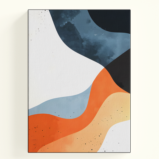 Geometric Abstract Blue Orange Organic Poster