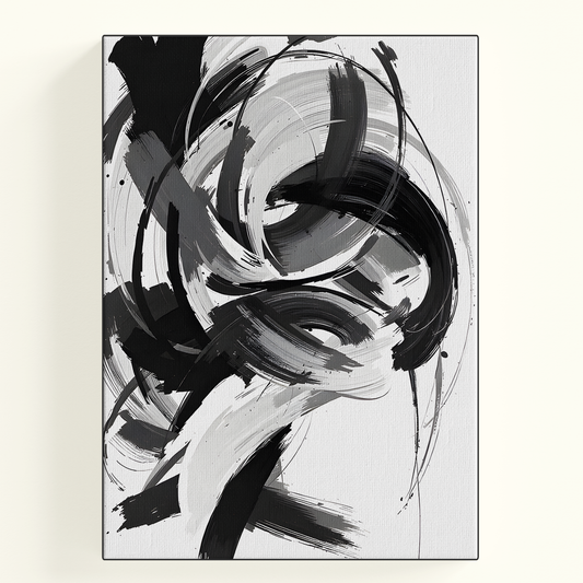 Black and White Brush Stroke Poster