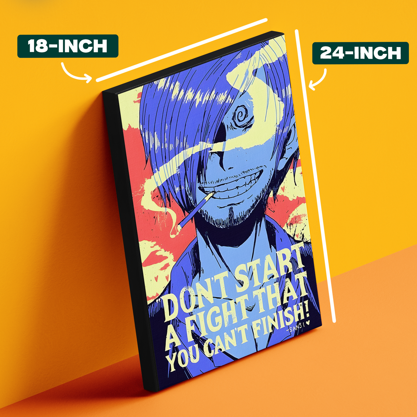 One Piece "Dont Start A Fight" Sanji Poster