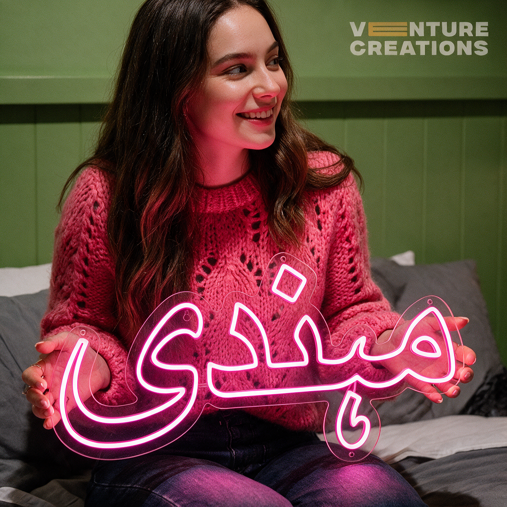 Mehndi Night Pink Wedding Neon Sign