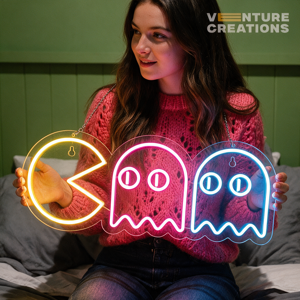 Pacman Gaming Neon Sign