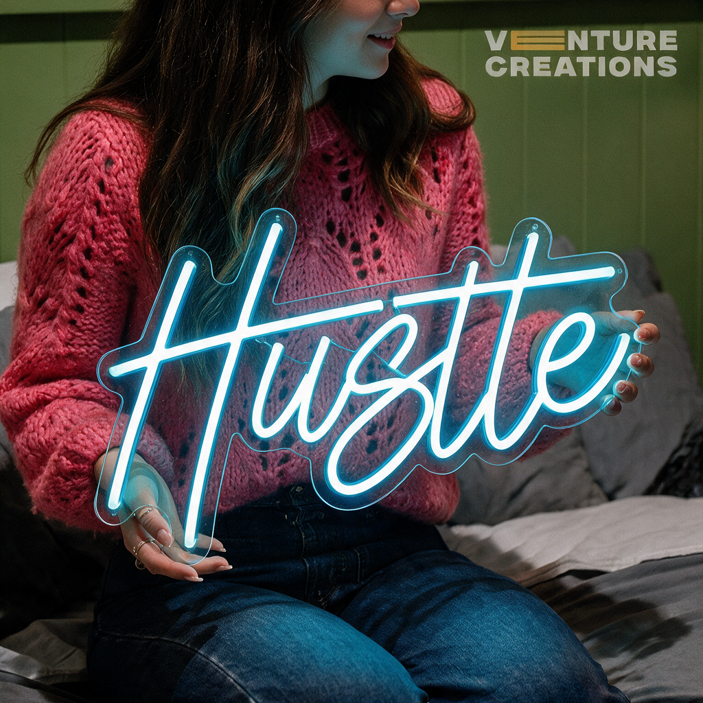 Hustle Motivational Neon Sign