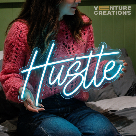 Hustle Motivational Neon Sign