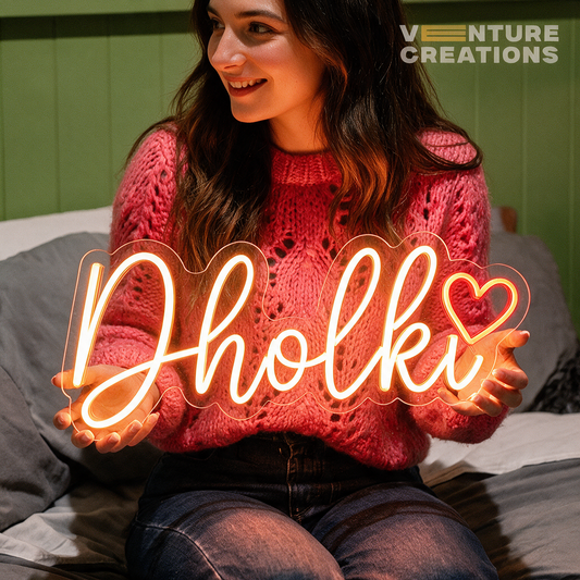 Dholki Wedding Neon Sign