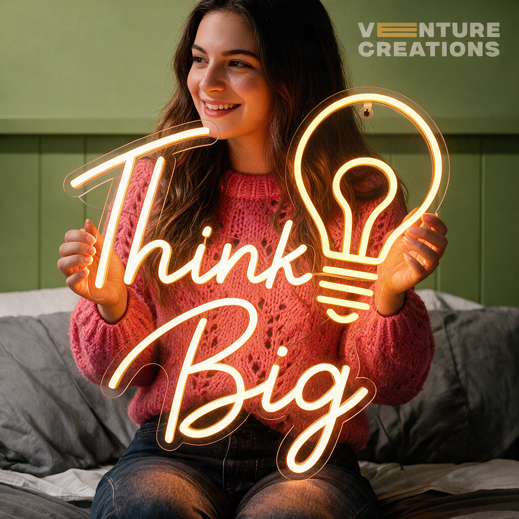 Think Big Neon Sign (Idea Bulb)