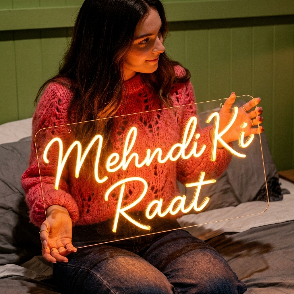 Mehndi Ki Raat Wedding Neon Sign