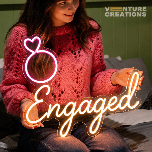 Engagement Ring Wedding Neon Sign