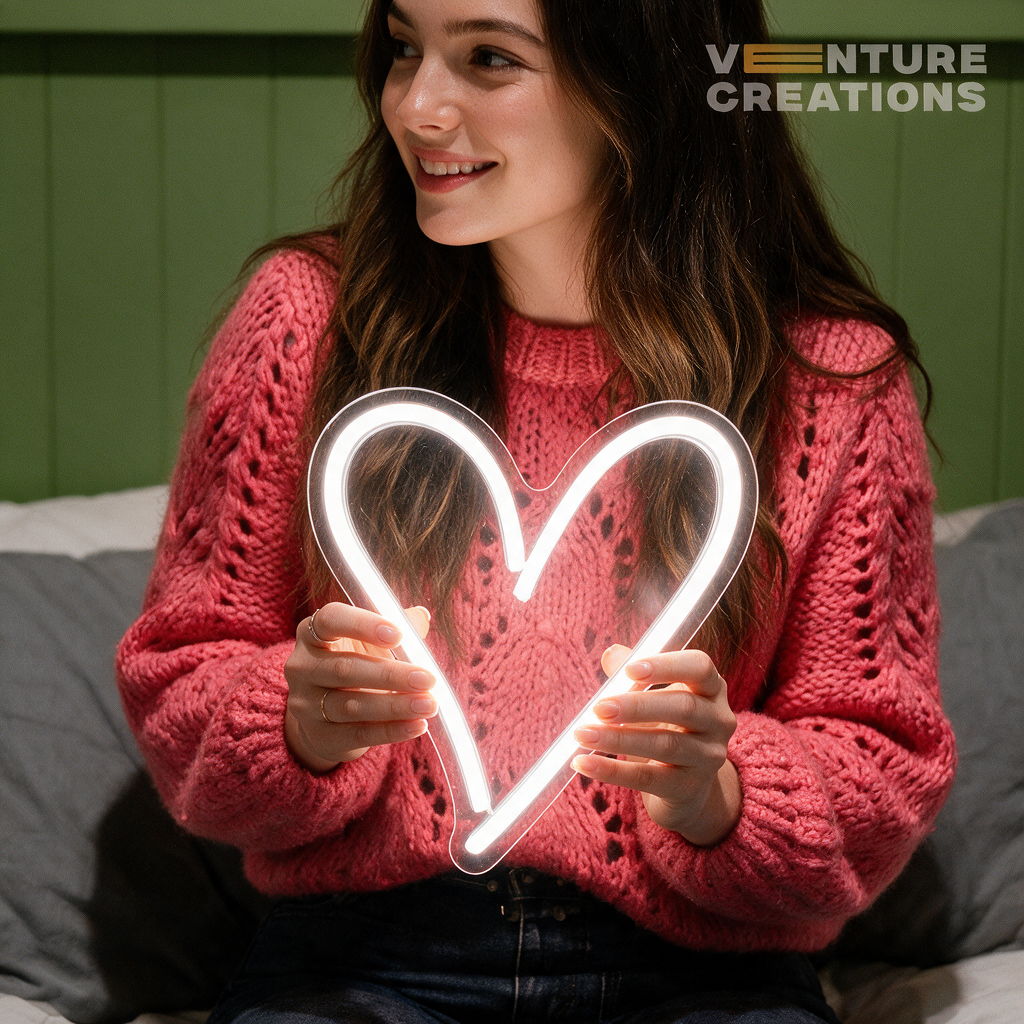 Glowing Heart Neon Sign