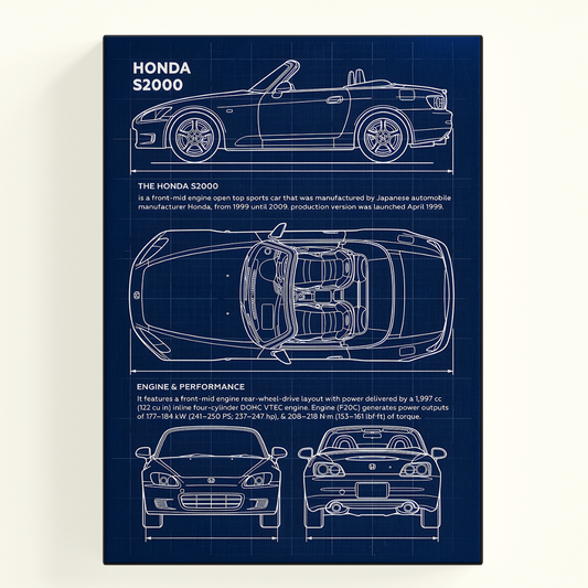 Honda Blueprint Sketch Poster
