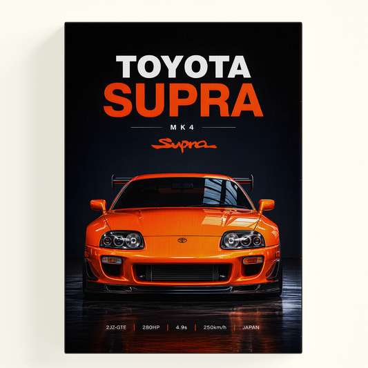 Toyota Supra Orange Poster