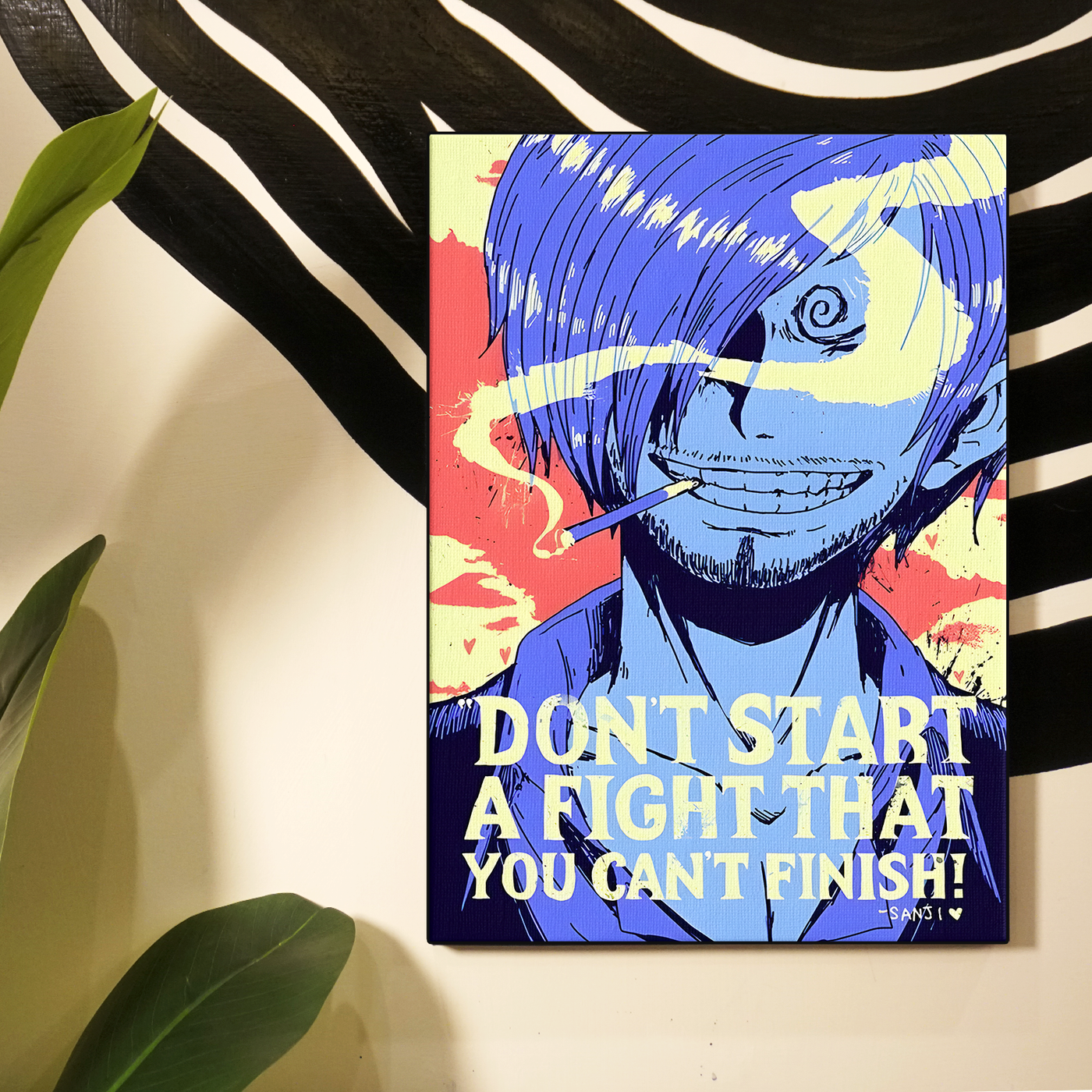 One Piece "Dont Start A Fight" Sanji Poster