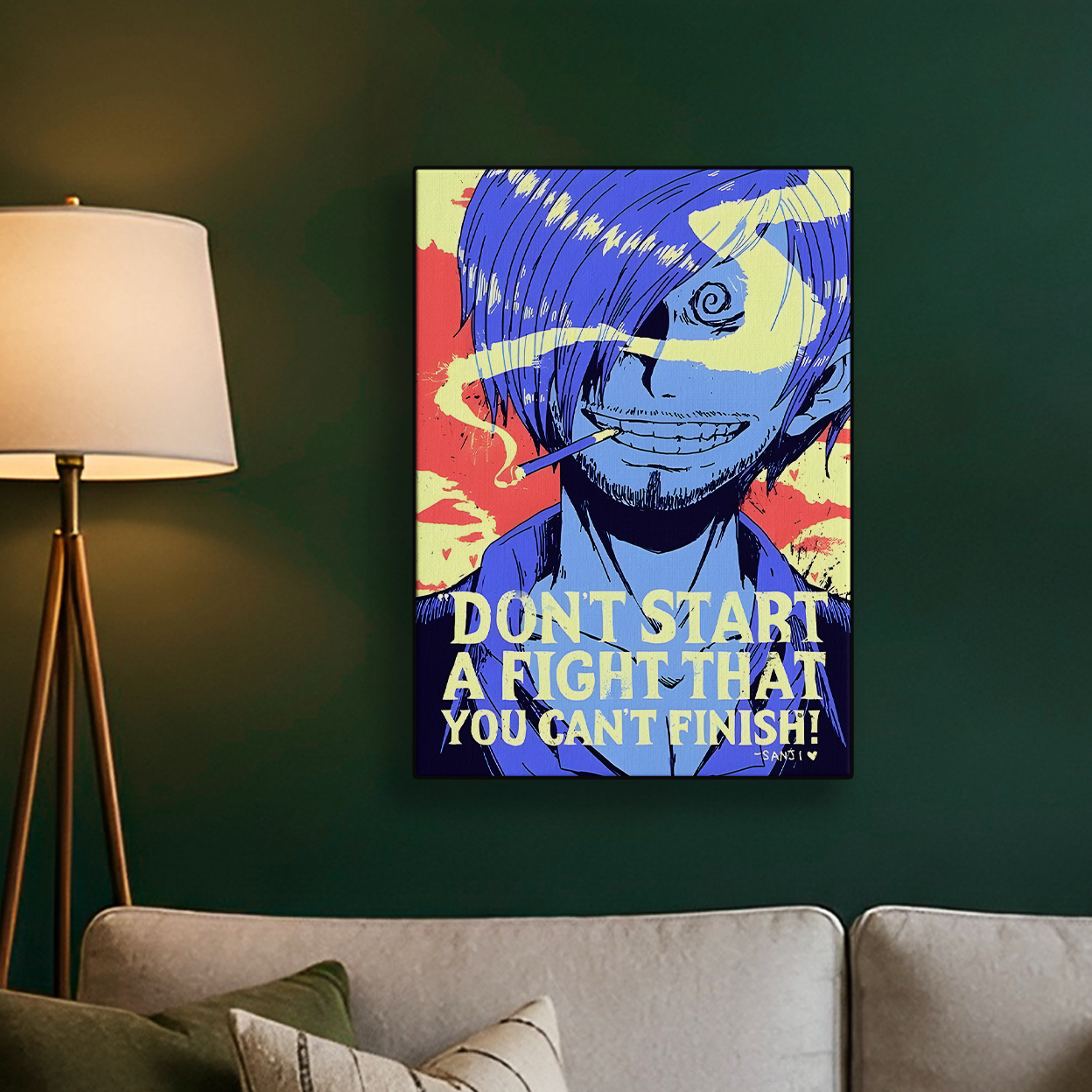 One Piece "Dont Start A Fight" Sanji Poster