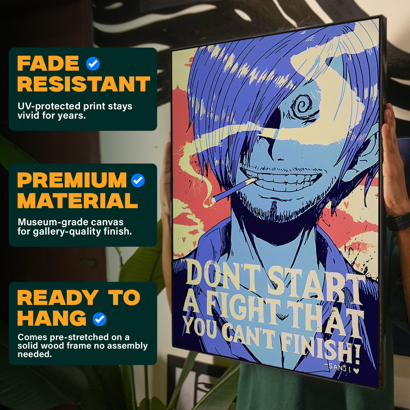 One Piece "Dont Start A Fight" Sanji Poster