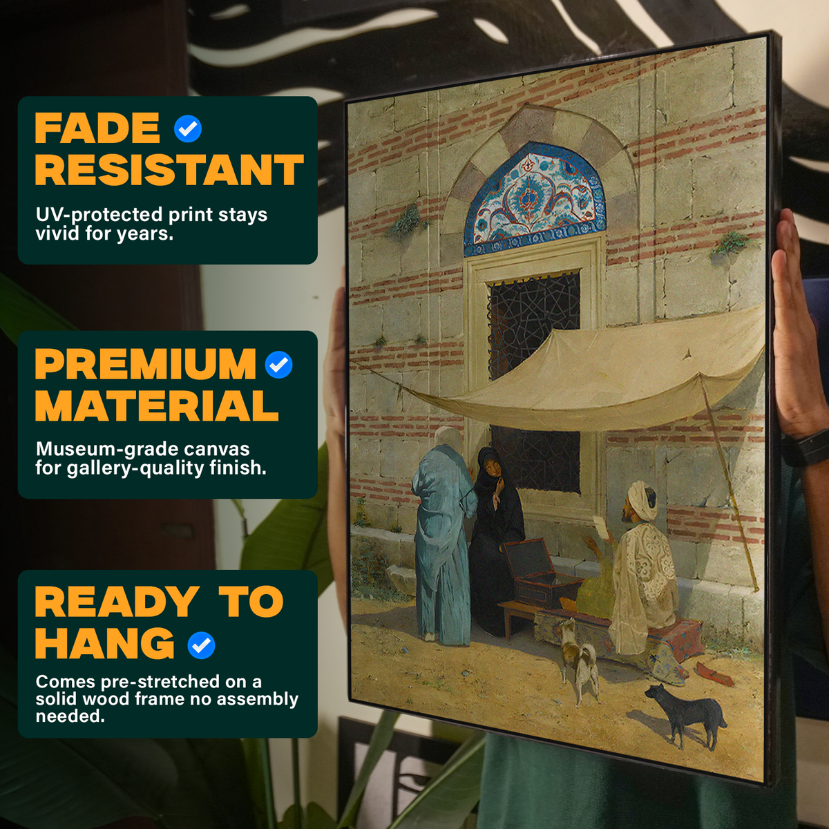 Vintage Market Scene Painting Poster