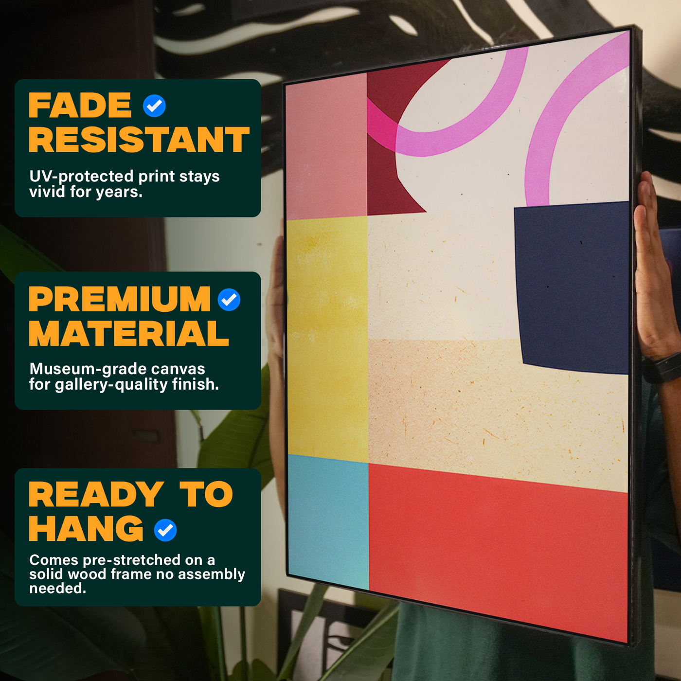 Geometric Color Block Pink Circles Poster