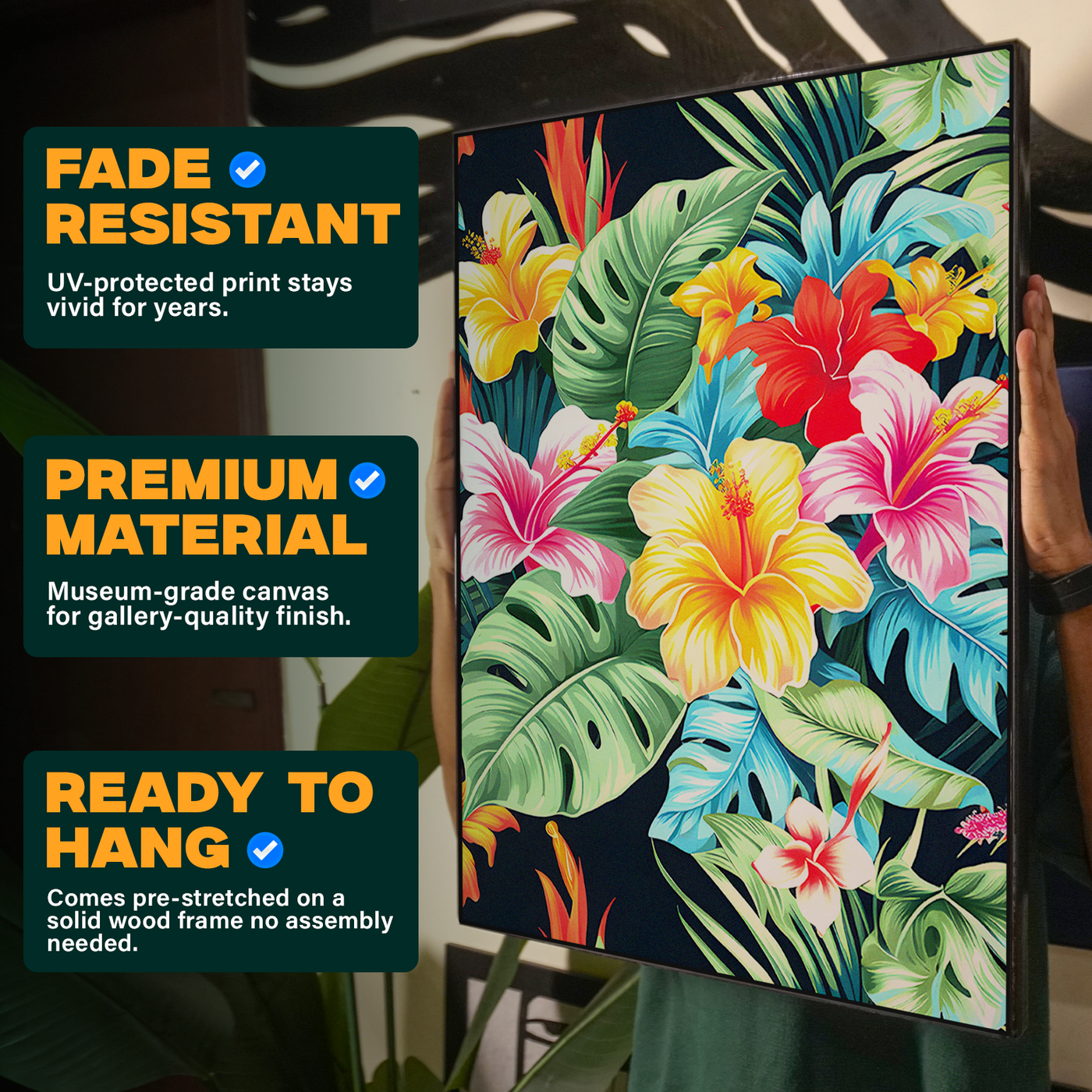 Tropical Floral Pattern Colorful Poster