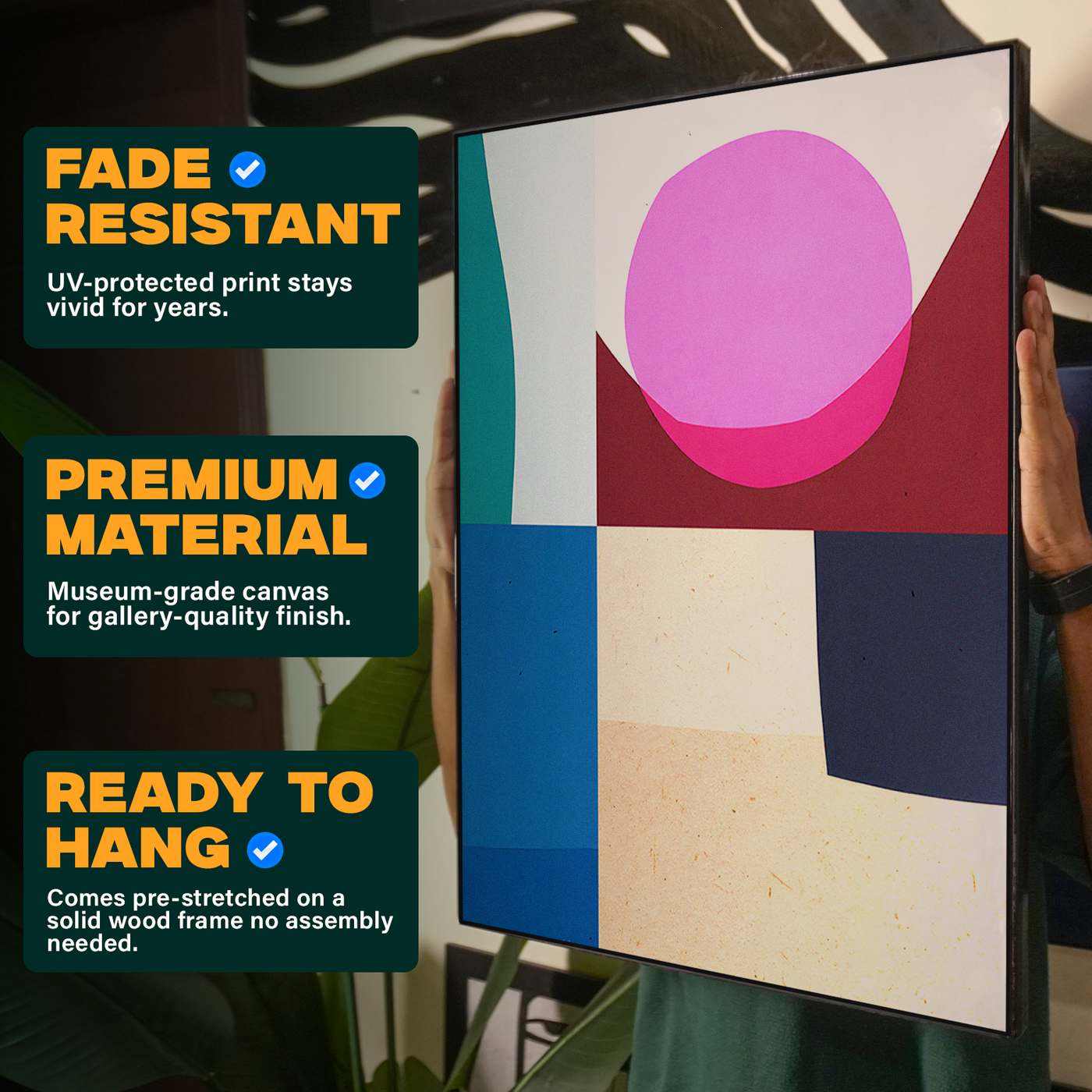 Geometric Color Block Pink Purple Poster