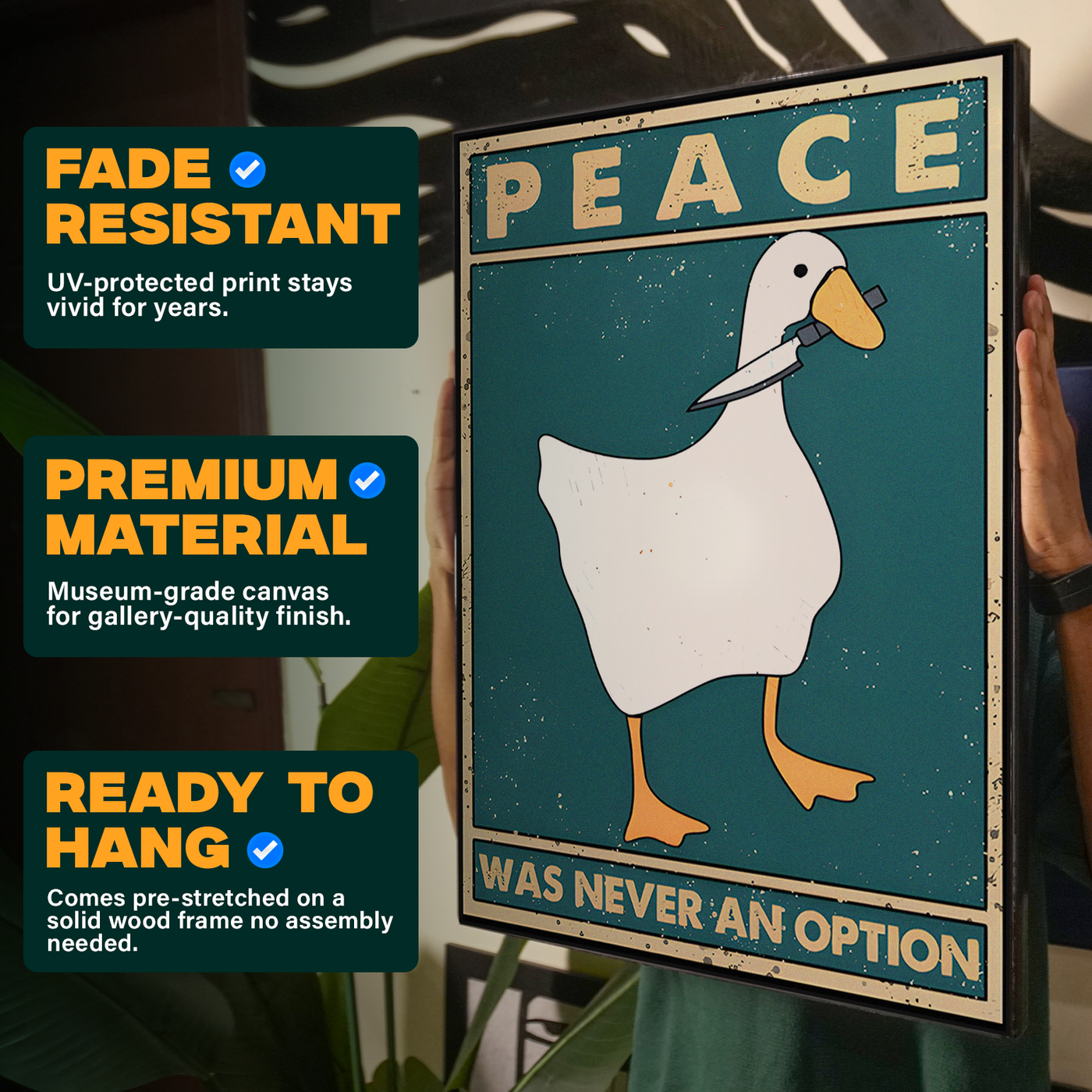 Peace Was Never An Option Duck Poster