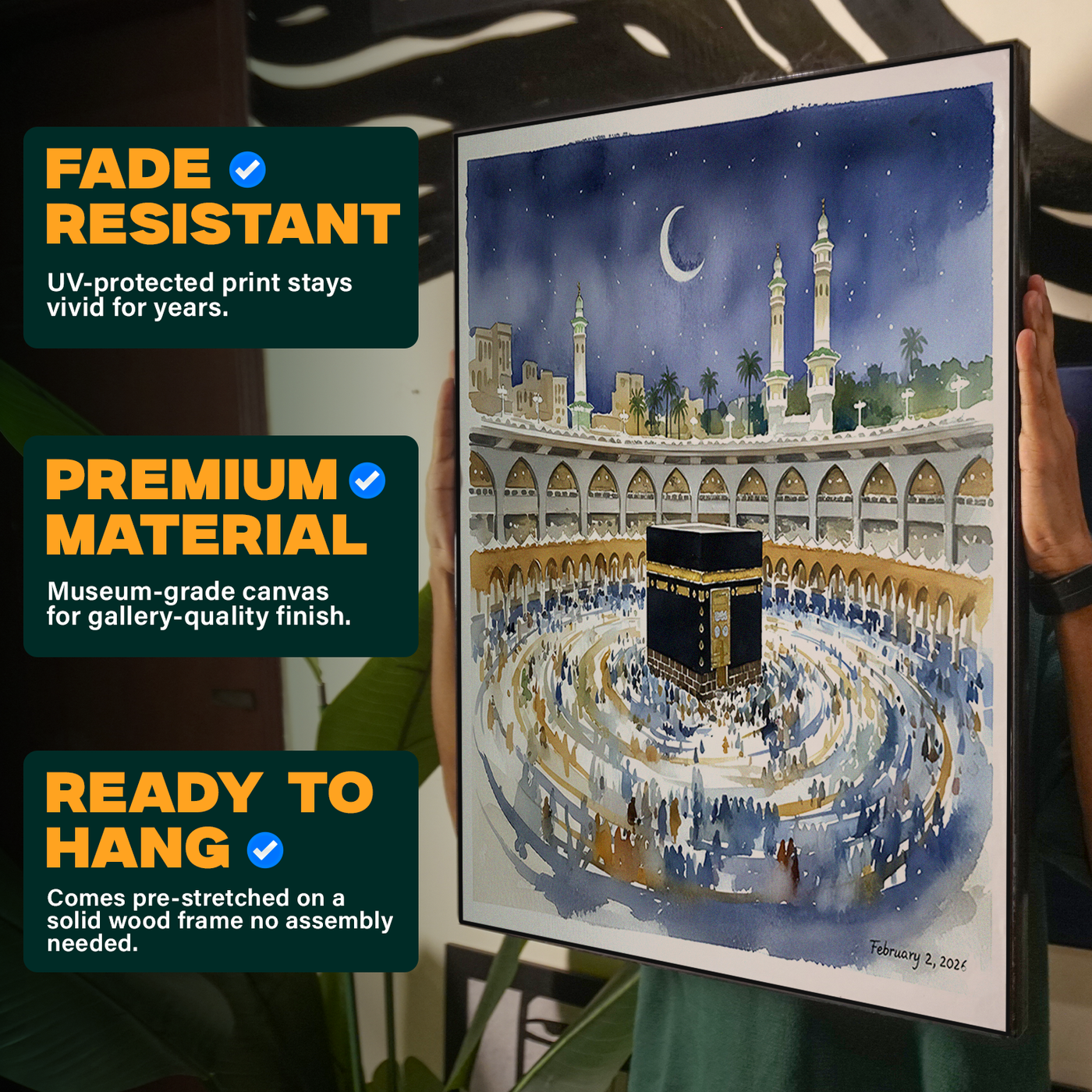 Kaaba Watercolor Poster