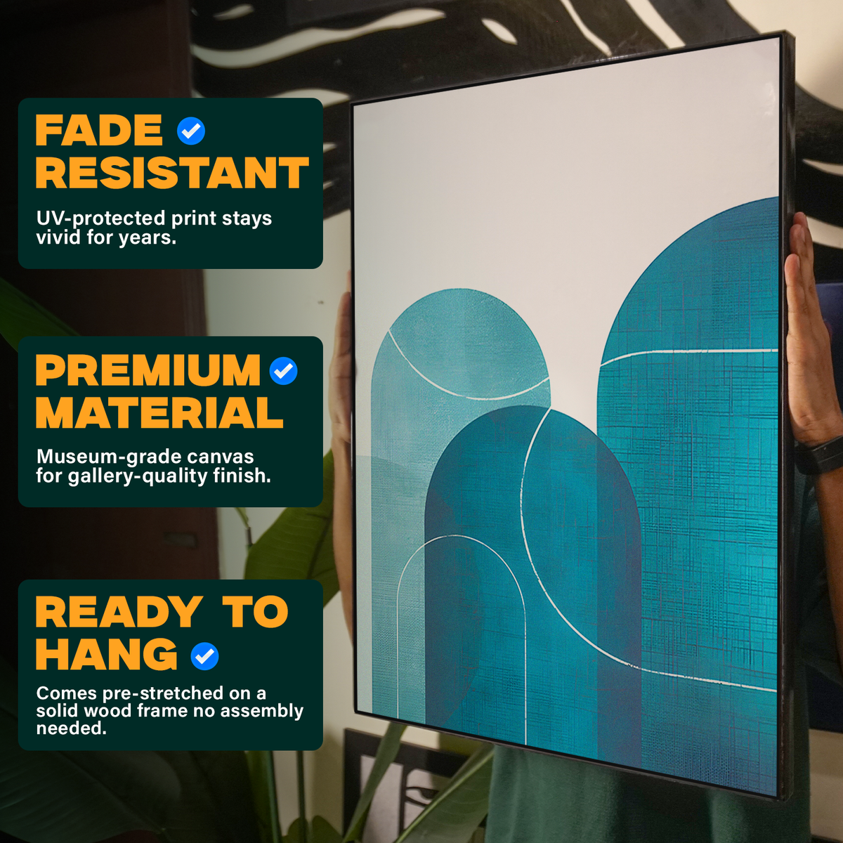 Geometric Abstract Arches Teal Poster