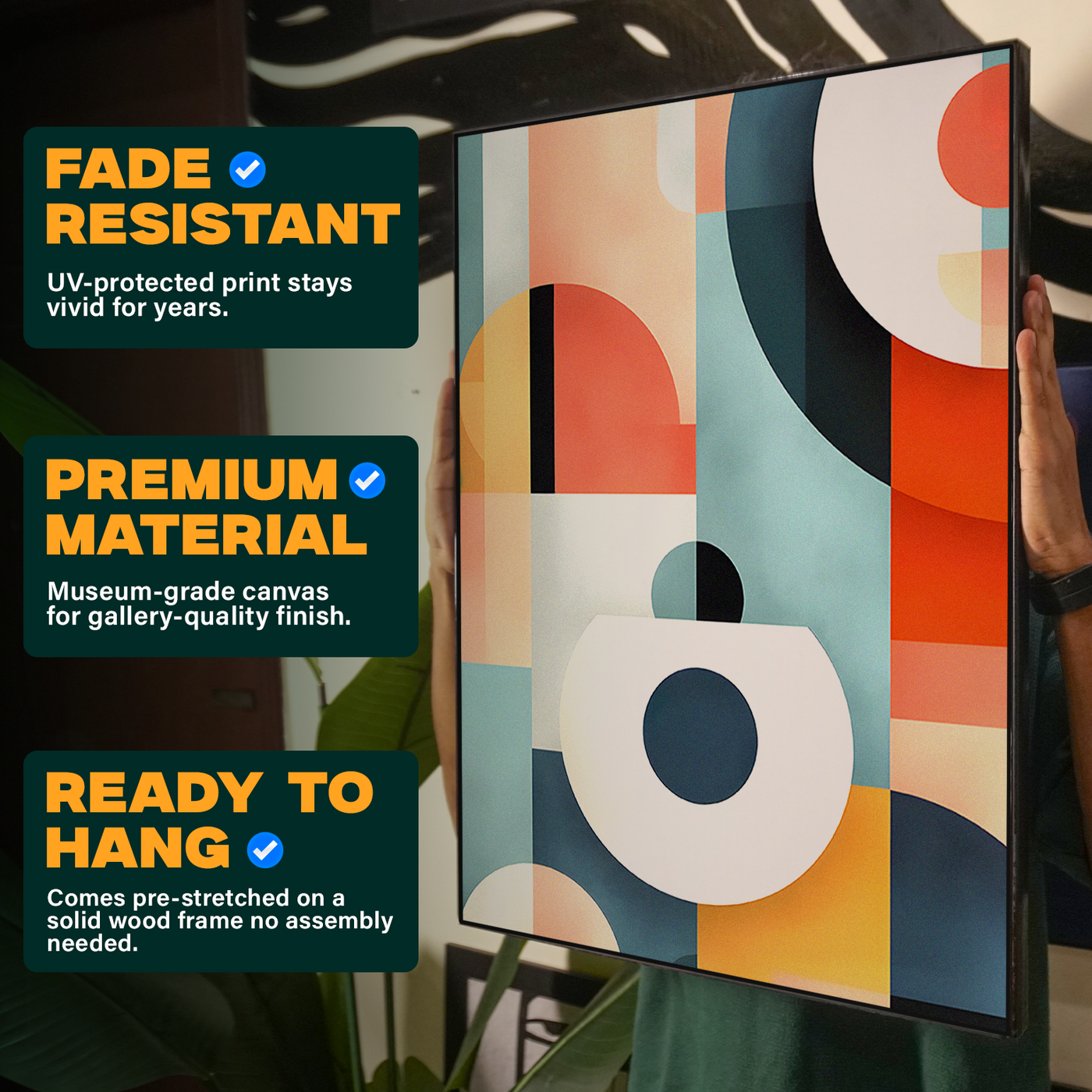Geometric Abstract Blue Orange Loop Poster