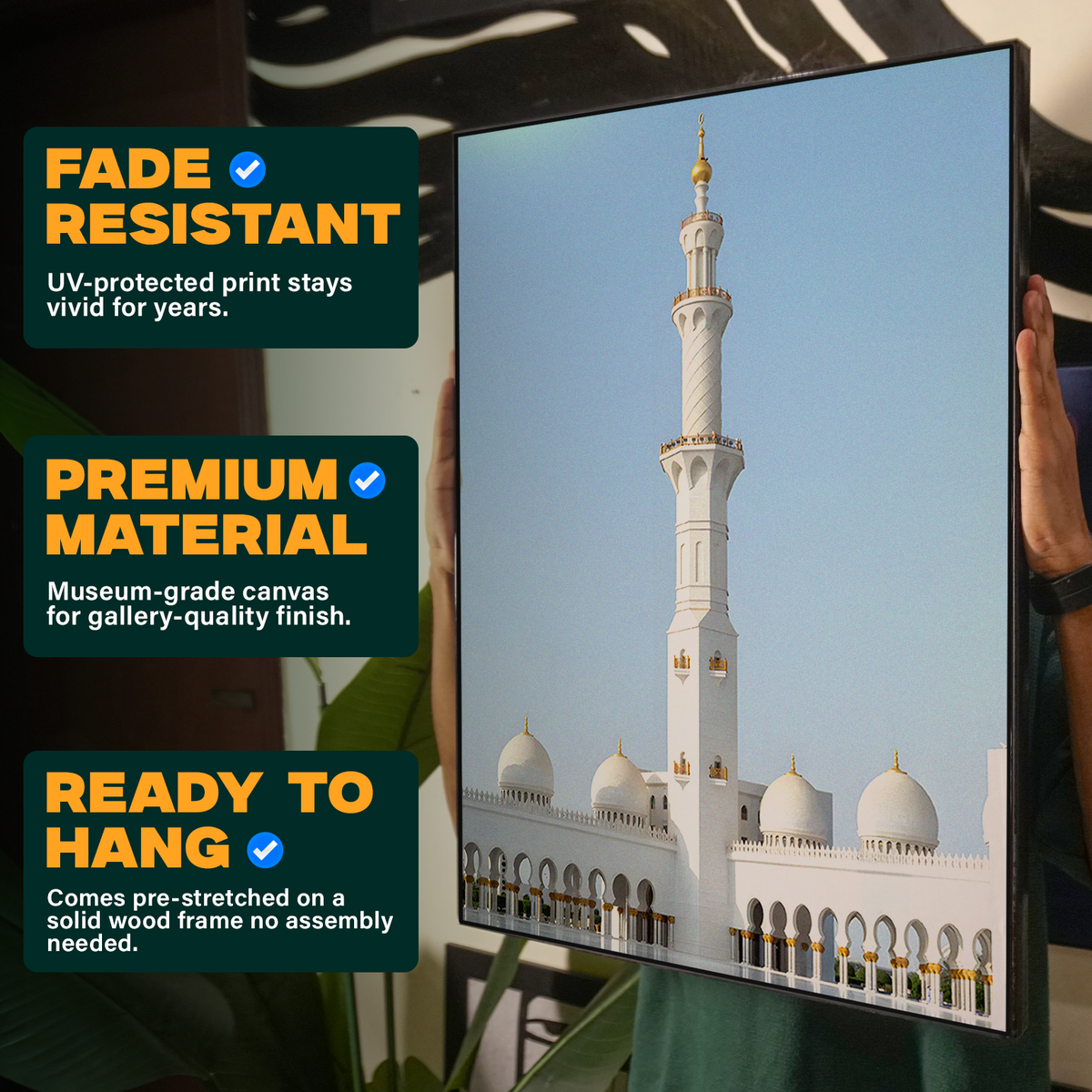 White Mosque Minaret Poster