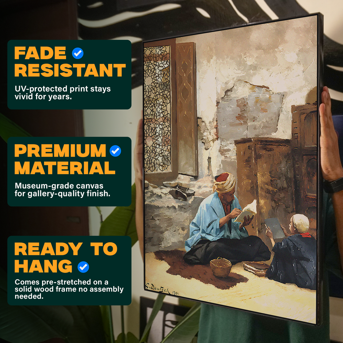 Vintage Person Praying Painting Poster
