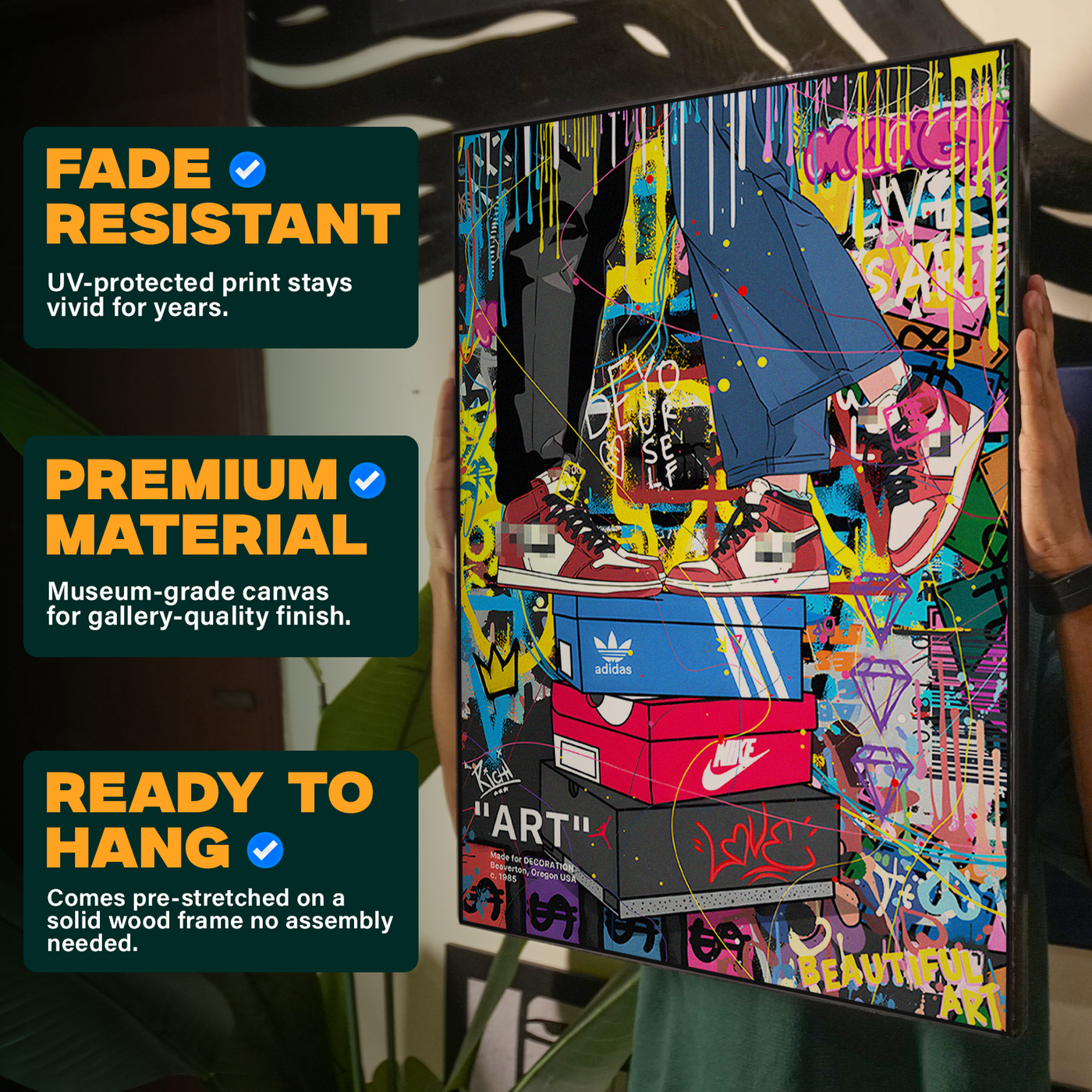 Colorful Sneaker Graffiti Collage Poster