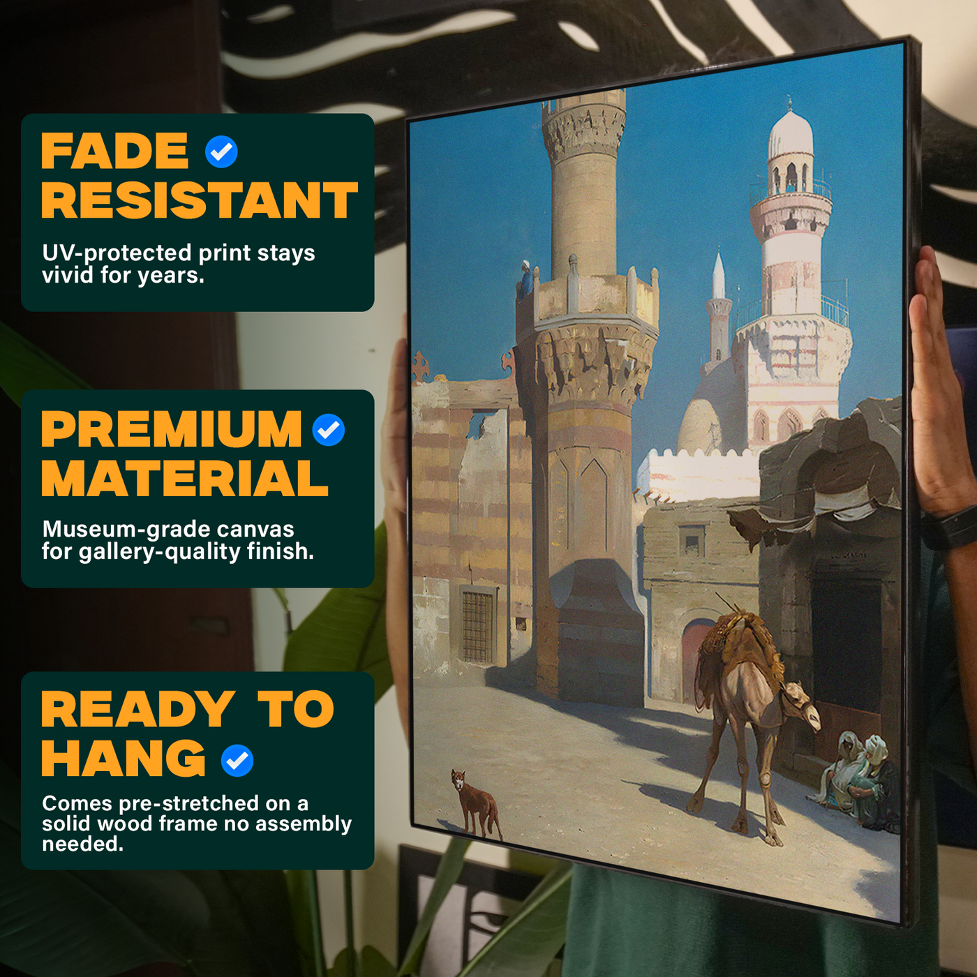 Vintage Market Mosque Painting Poster