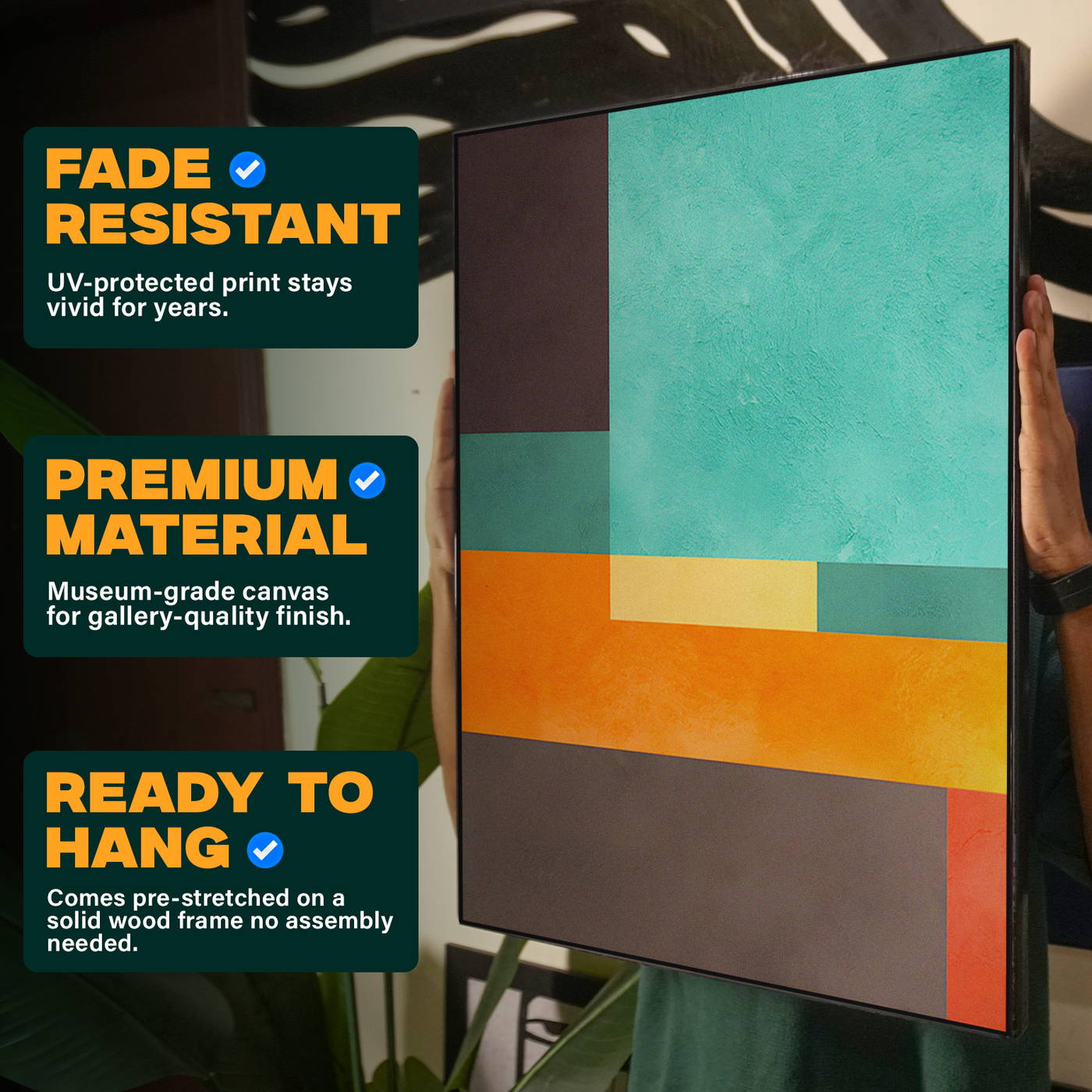 Geometric Abstract Dark Orange Square Poster