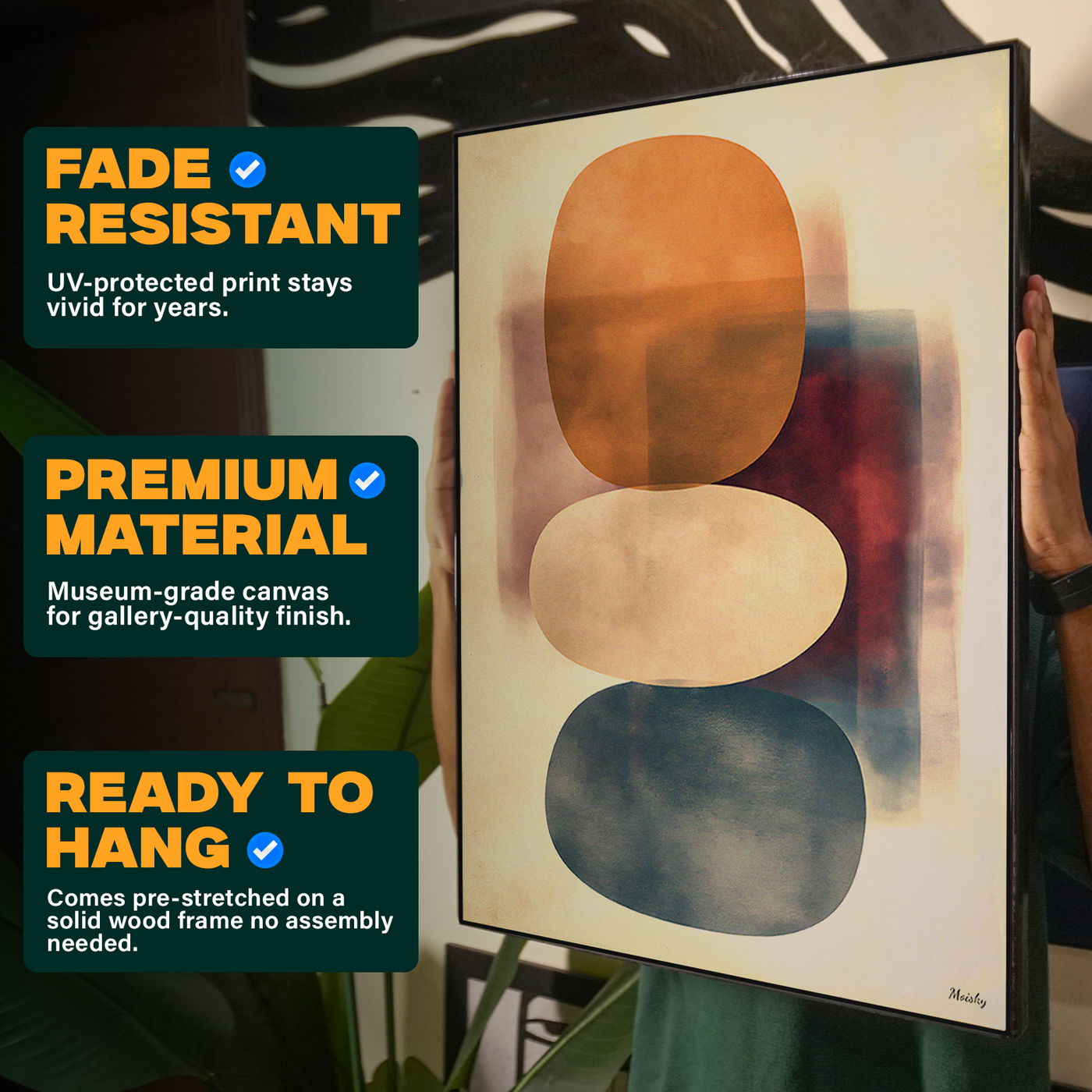 Abstract Balance Stones Orange Poster