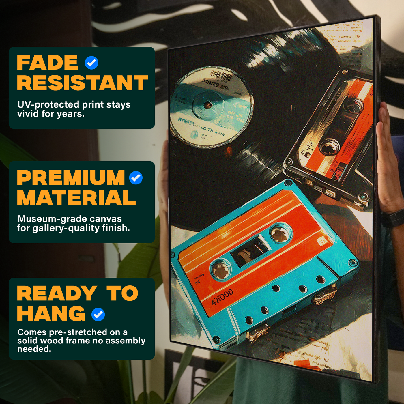 Yellow Cassette Tape Poster