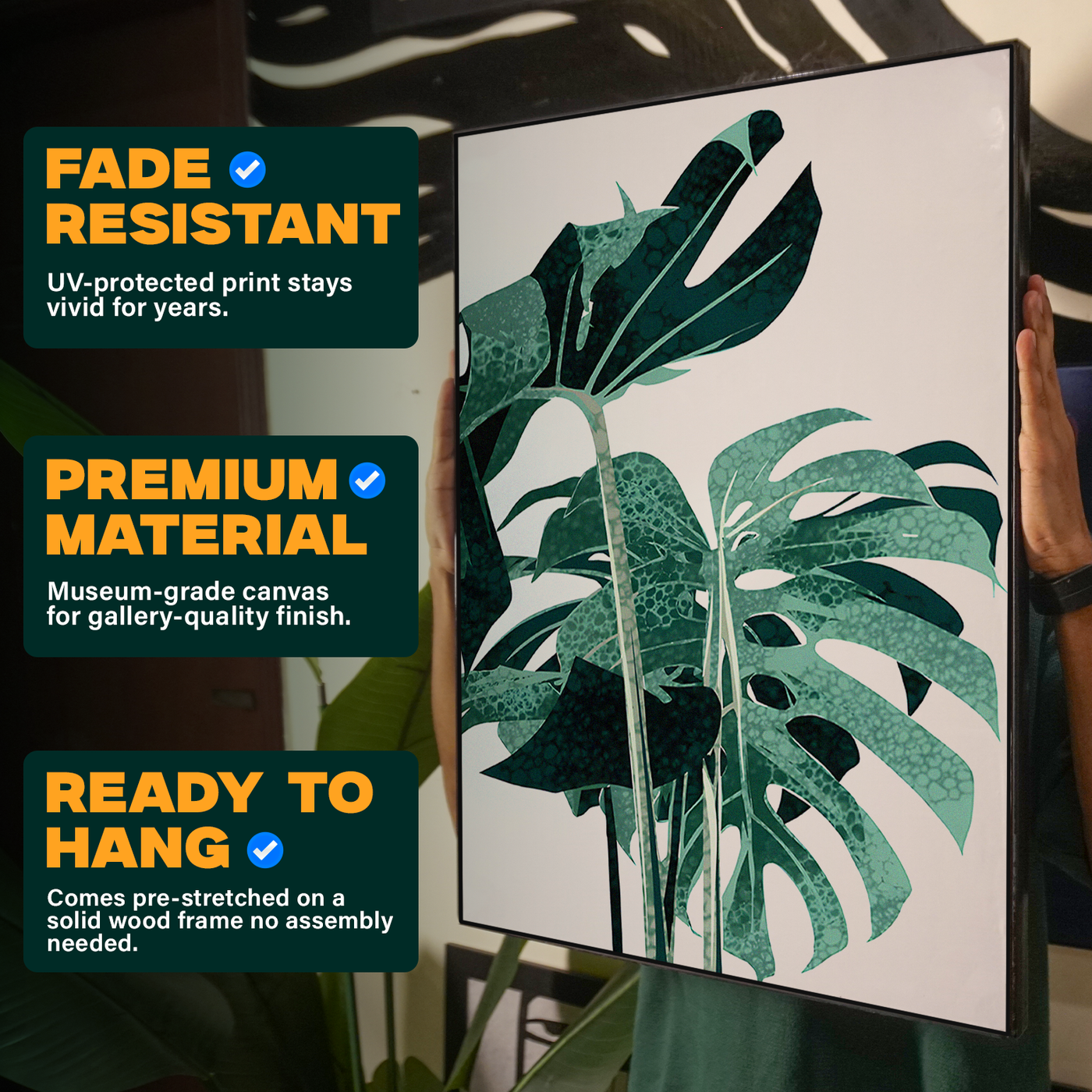 Monstera Leaf Illustration Poster