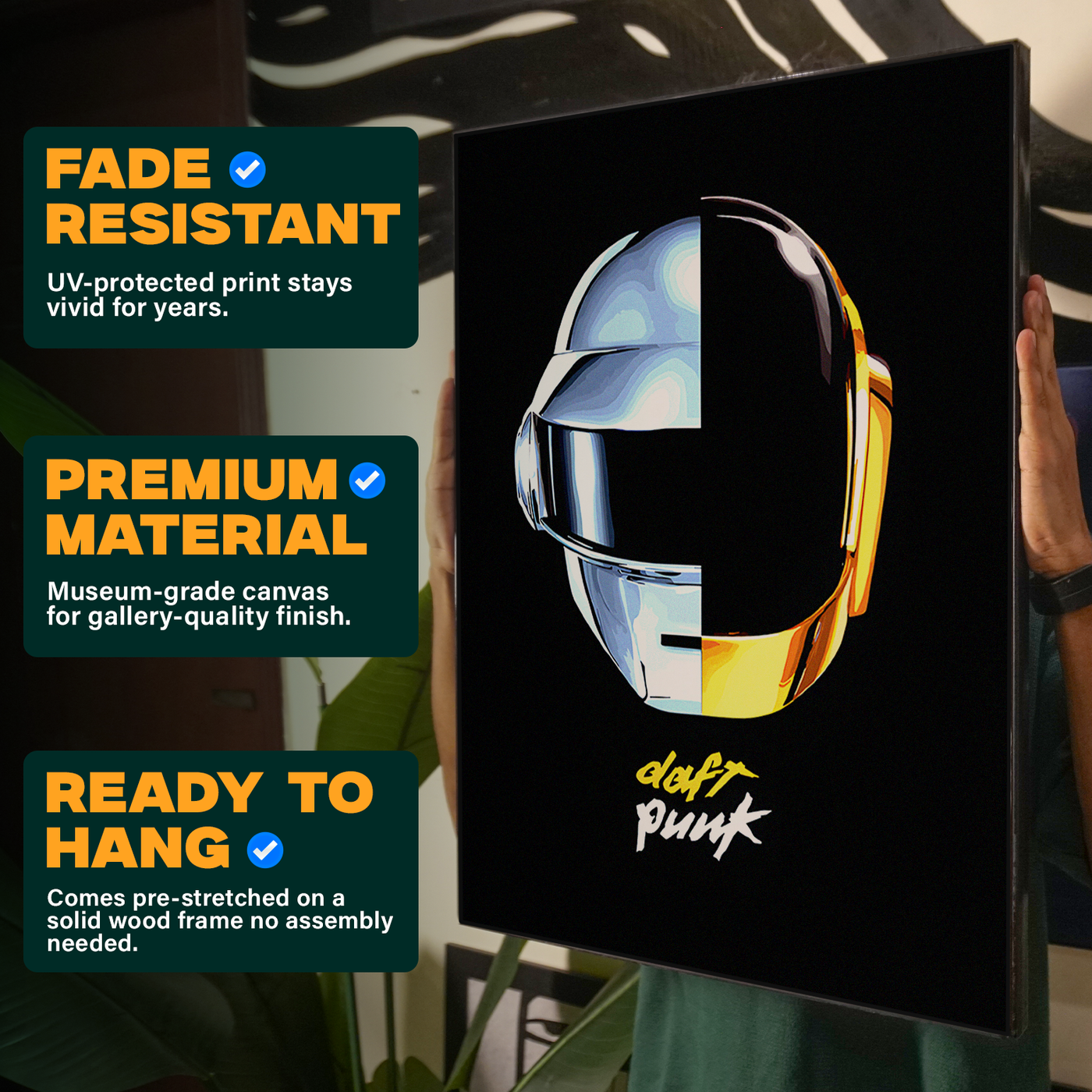 Daft Punk Helmet Black and White Poster