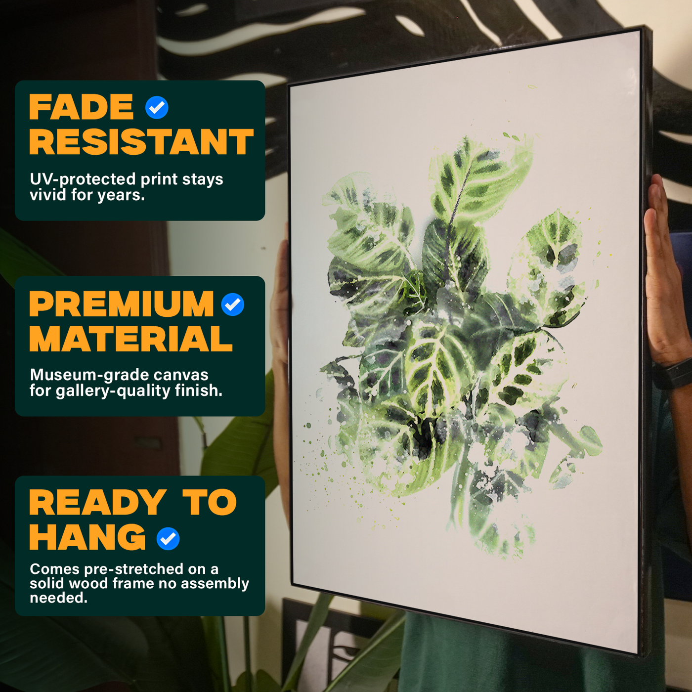 Watercolor Botanical Leaves Dense Green Poster