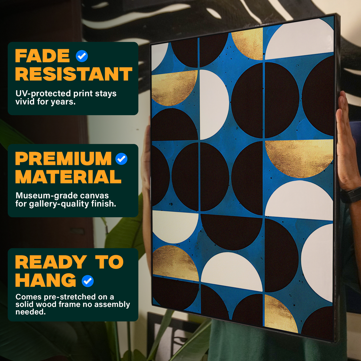 Geometric Abstract Circles Blue Poster
