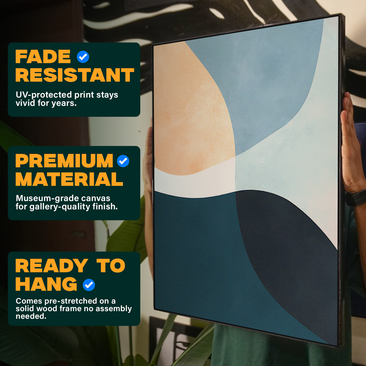 Geometric Abstract Shapes Gray Teal Poster