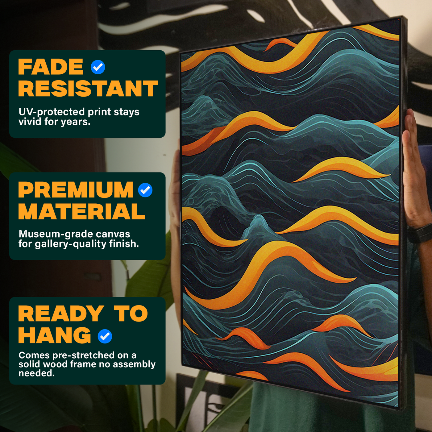 Teal and Orange Wave Poster