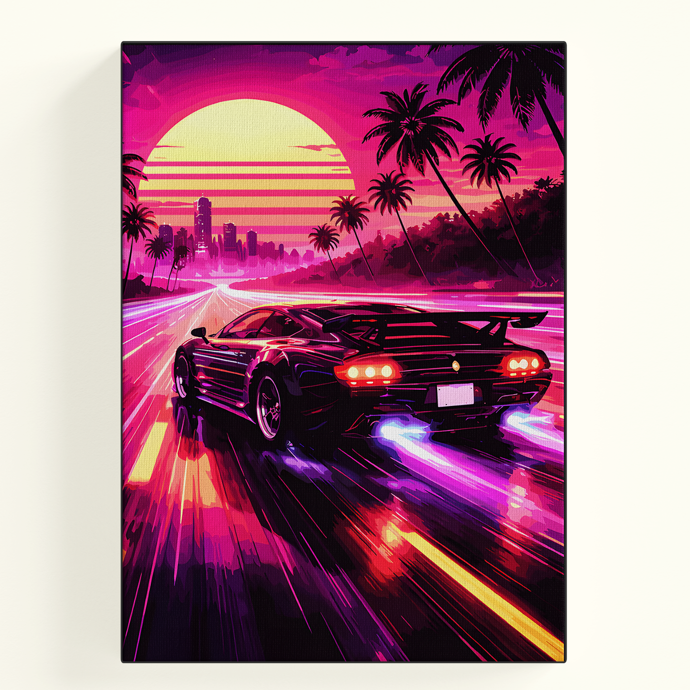 Retro Synthwave Car Poster