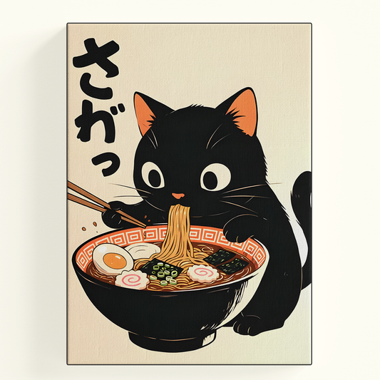 Colorful Ramen Cat Poster