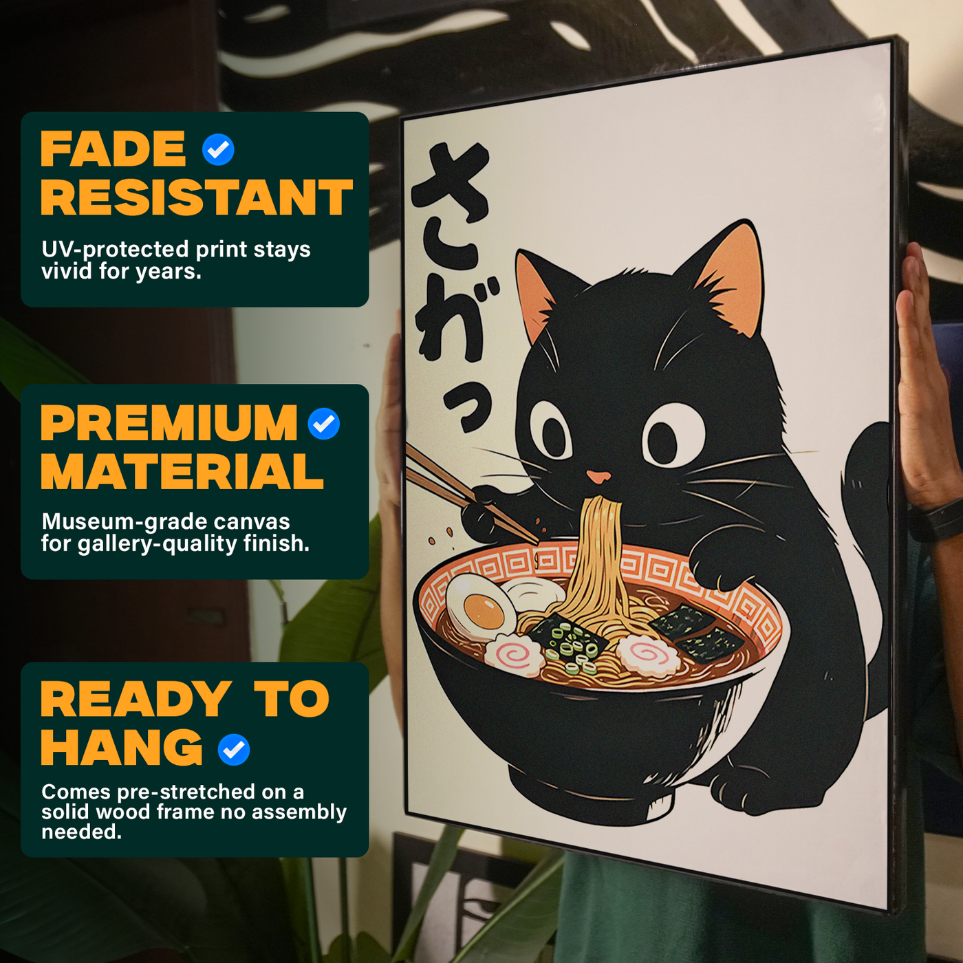 Colorful Ramen Cat Poster